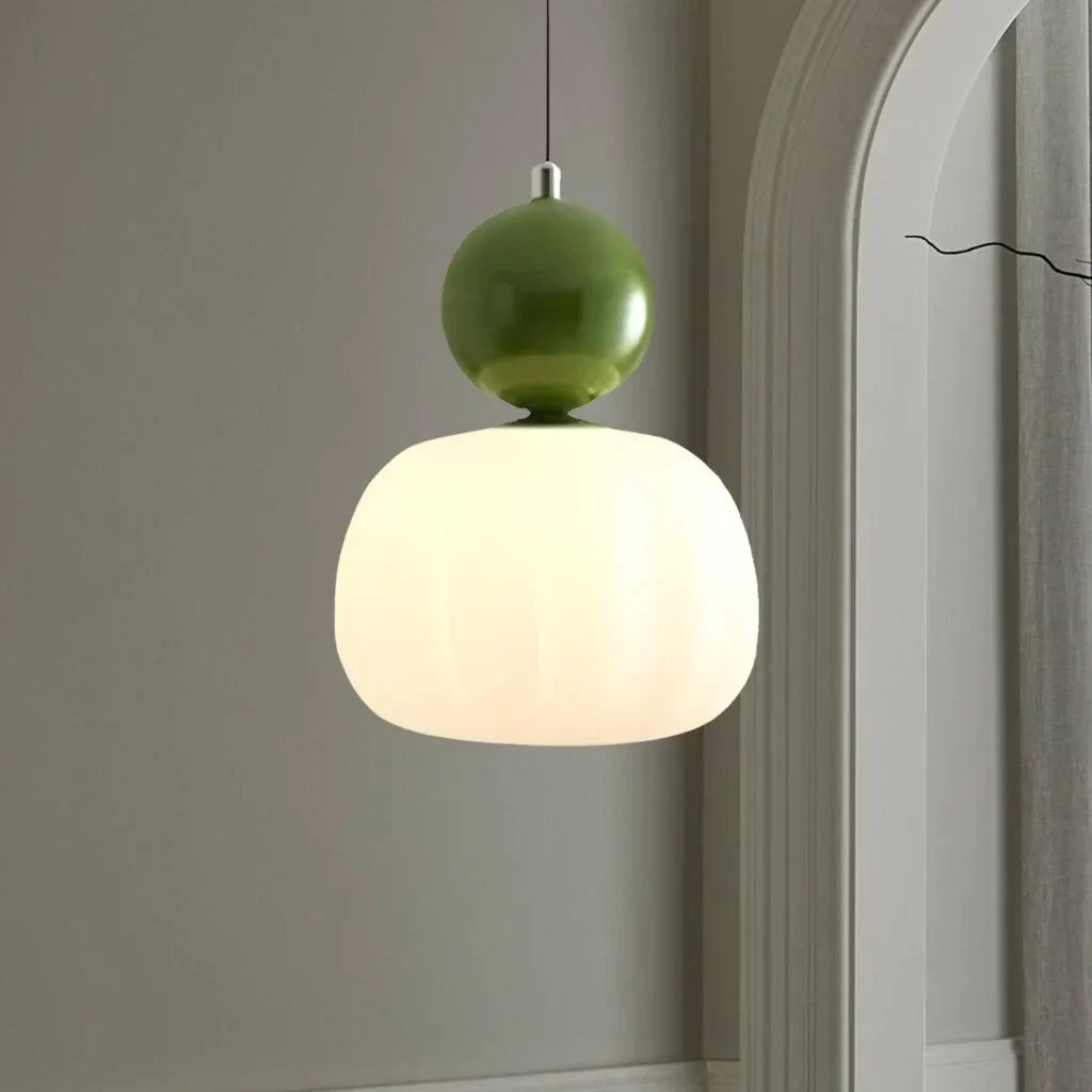 Ribbed Glass Gourd Pendant Light