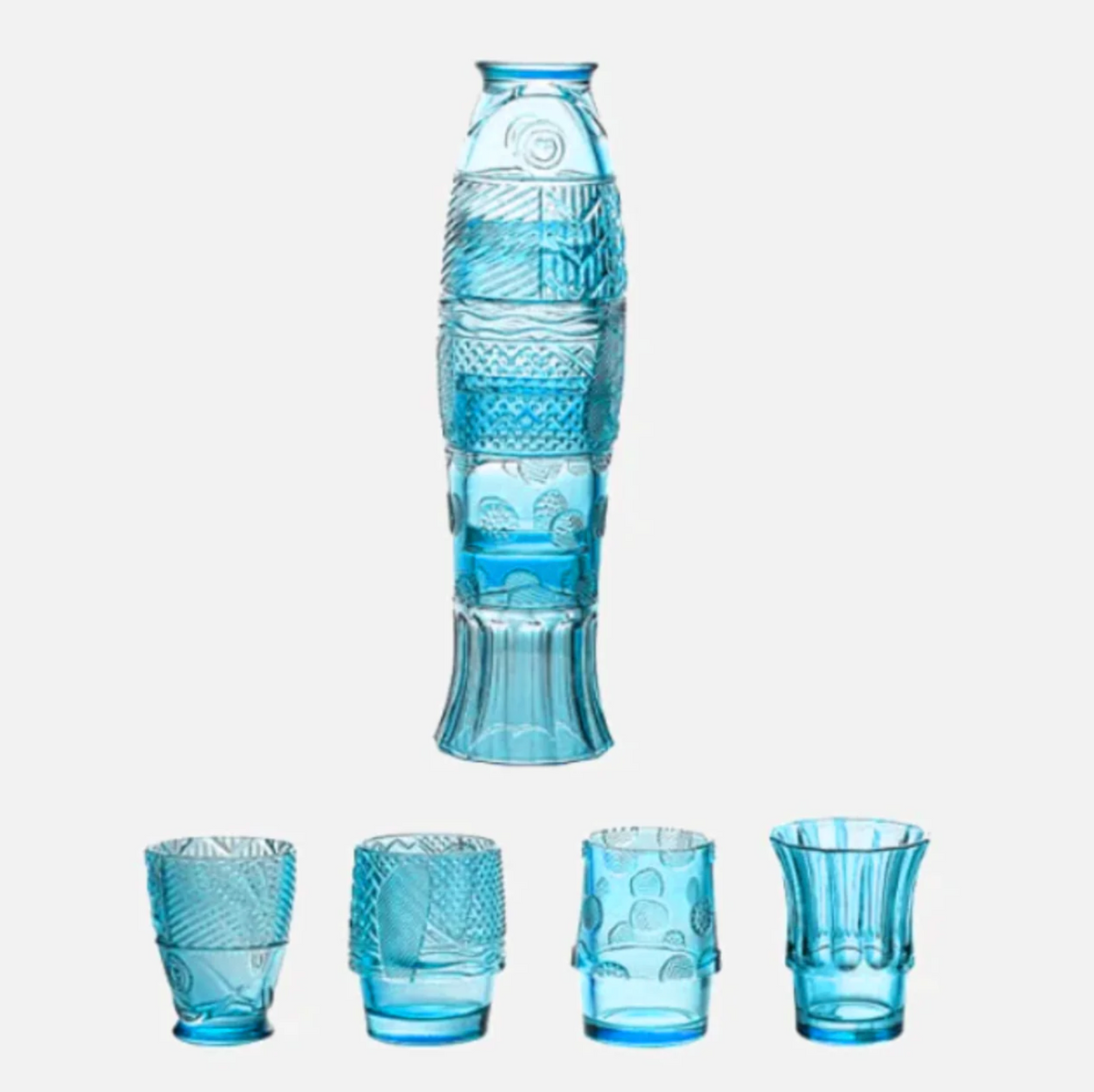 Koi Form Coloured Glass Set