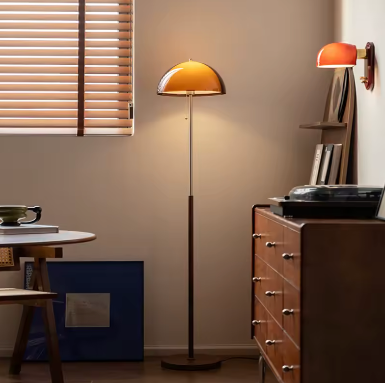 Rustina Amber Dome Floor Lamp 155cm