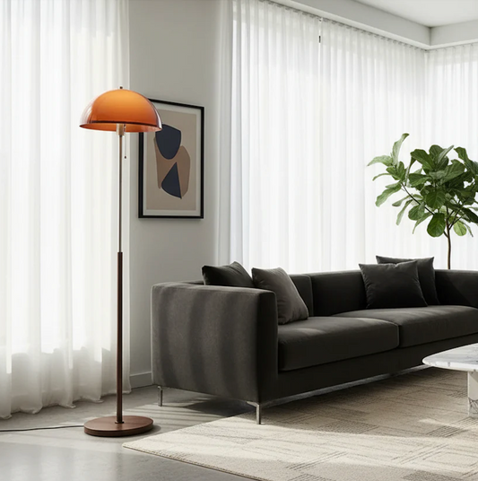 Rustina Amber Dome Floor Lamp 155cm