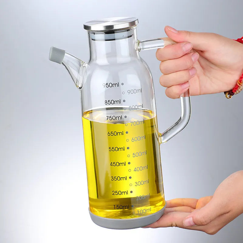 Glass Oil Dispenser with Measuring Scale