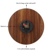 Wooden Wall Clock with Night Light 30cm