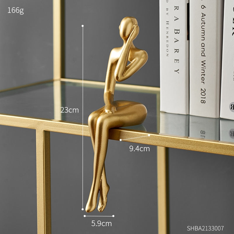 Abstract Gold Figure Sculpture