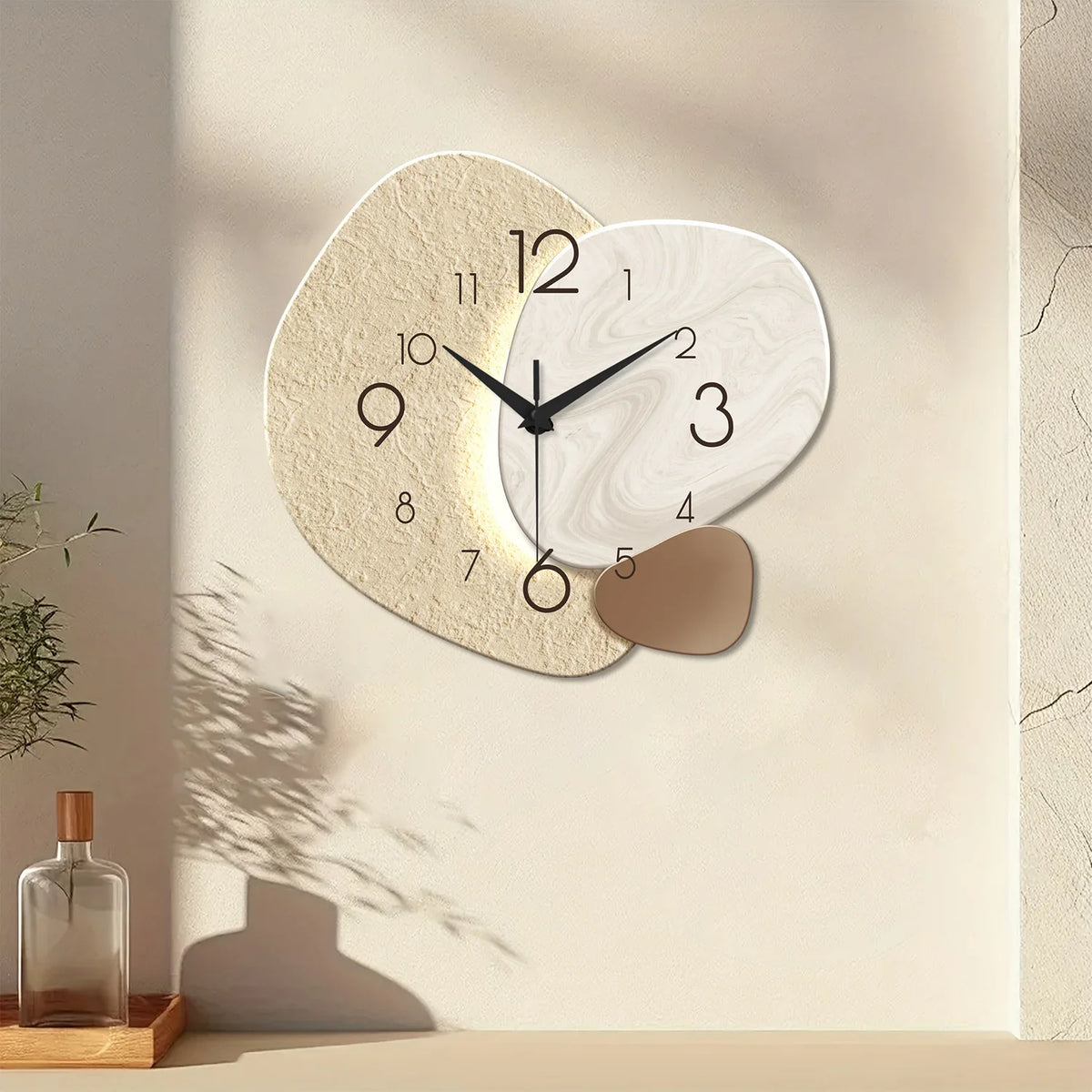 Square Stone-Effect Wall Clock