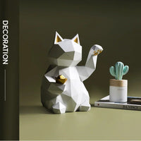 Geometric Lucky Cat Figures