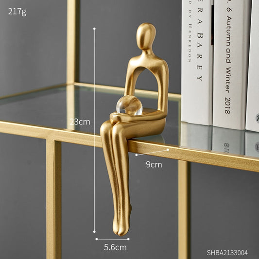 Abstract Gold Figure Sculpture