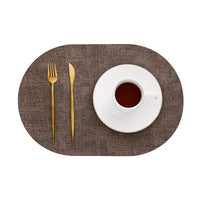 Oval Faux Leather Placemats, Set of 4 or 6