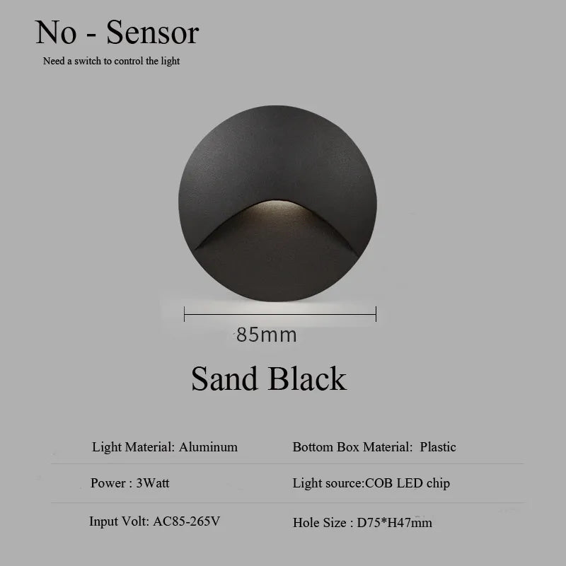 Recessed IP65 Step Light 85mm