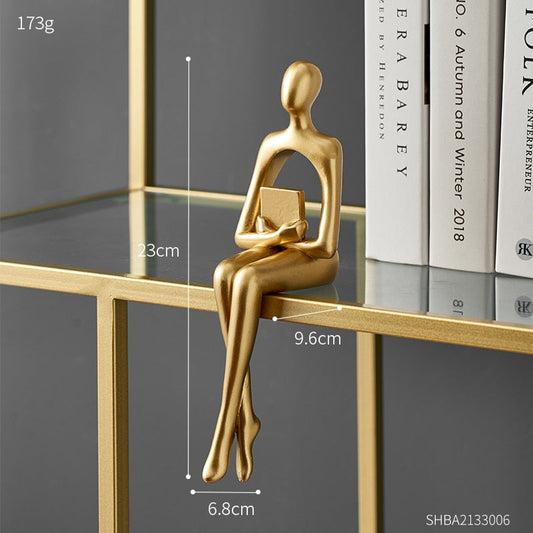Abstract Gold Figure Sculpture