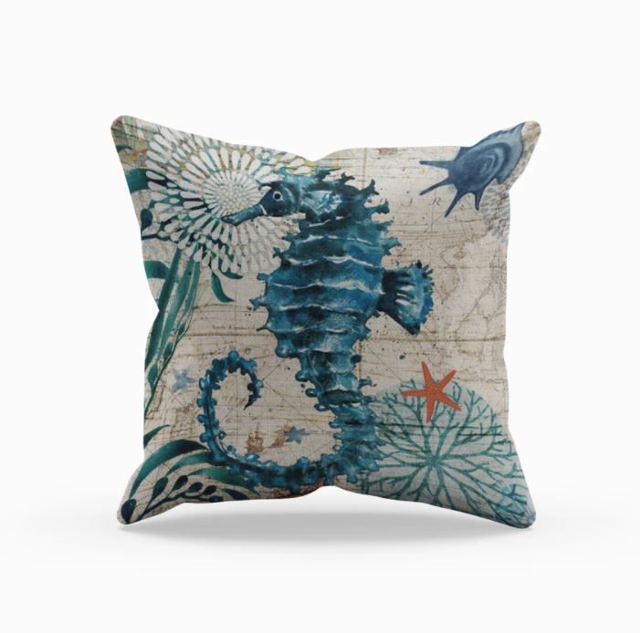 Sea Life Linen Cushion Covers