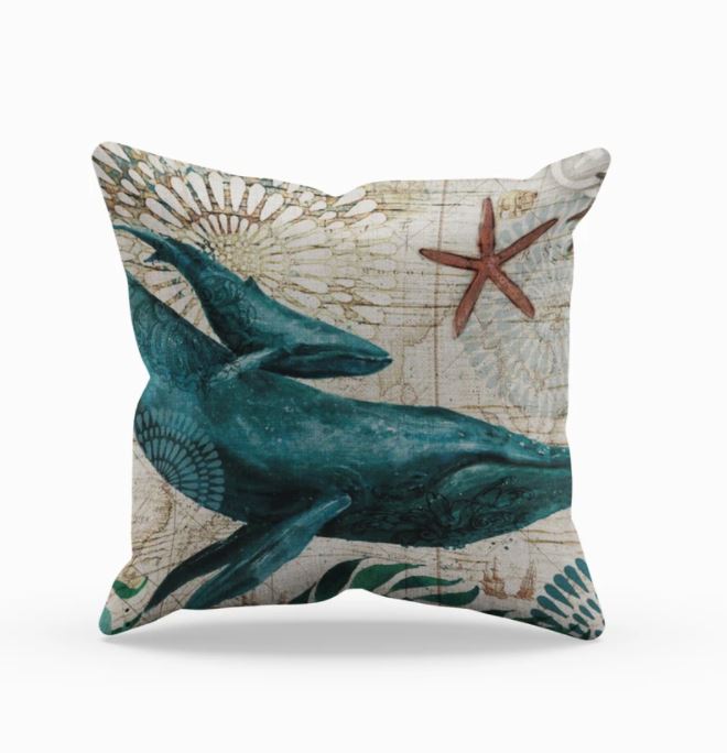 Sea Life Linen Cushion Covers