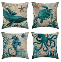 Sea Life Linen Cushion Covers