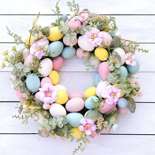 Ribbon and Egg Spring Wreath