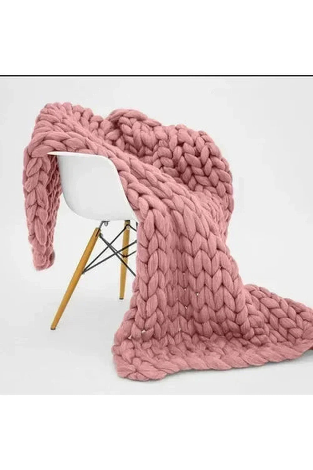 Knit throw on sofa