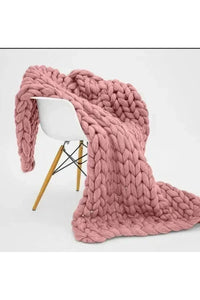 Knit throw on sofa