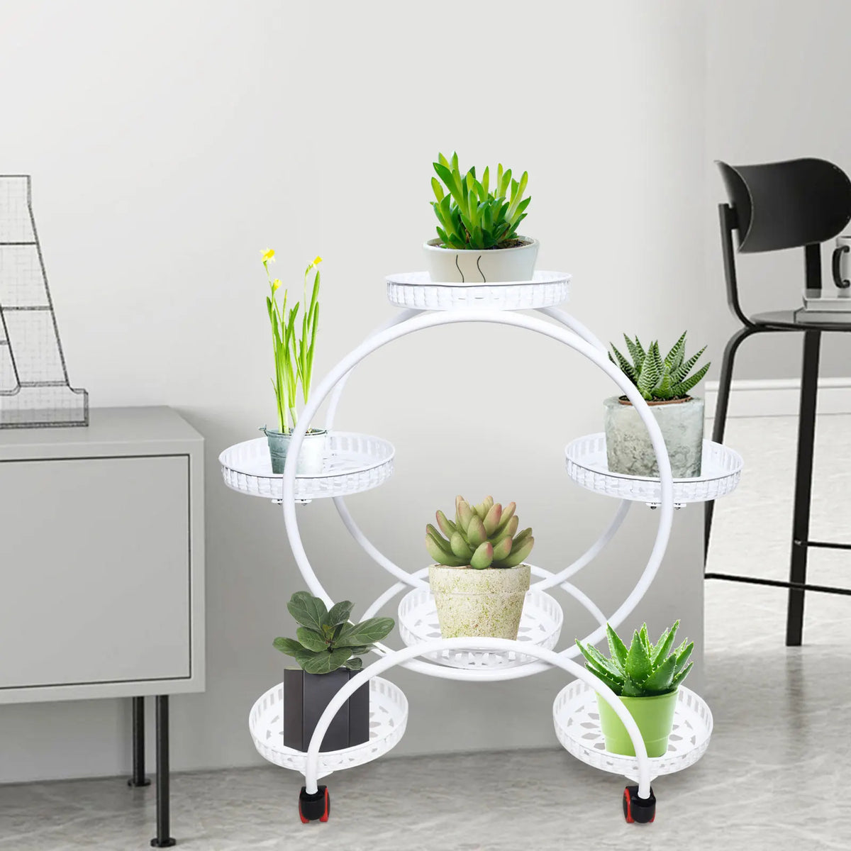 Six-Tier Rolling Plant Stand