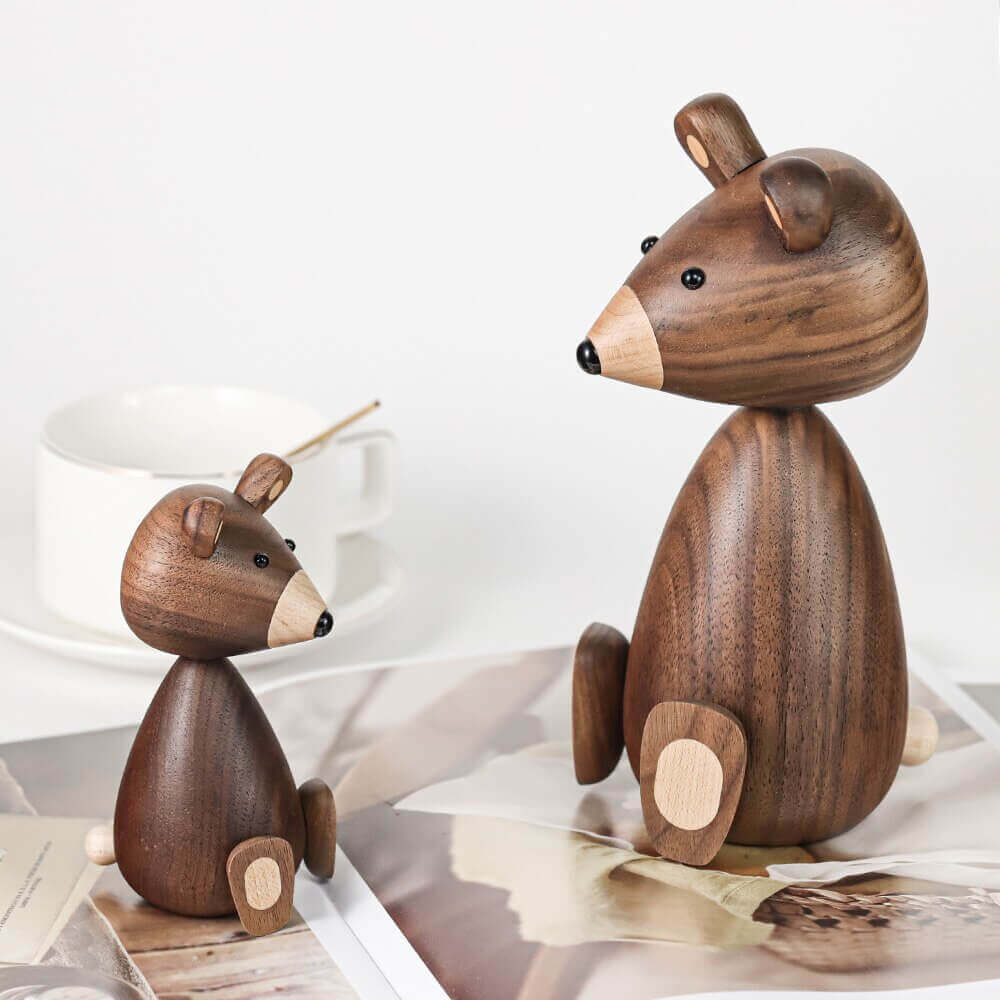 Danish Walnut Bear Family Ornament