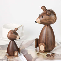 Danish Walnut Bear Family Ornament
