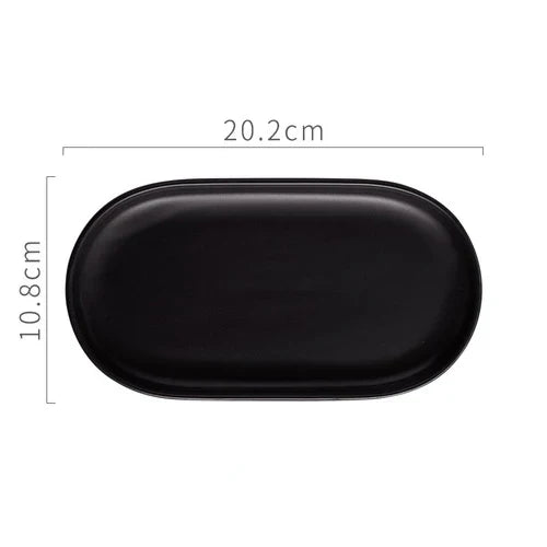 Marble Effect Ceramic Oval Tray 20cm
