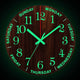 Wooden Wall Clock with Night Light 30cm