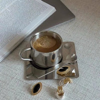Stainless Steel Espresso Cup and Tray
