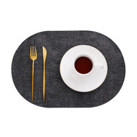 Oval Faux Leather Placemats, Set of 4 or 6