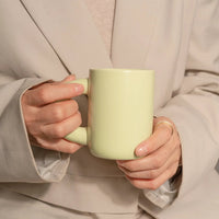 Solid Colour Ceramic Mug with Spoon