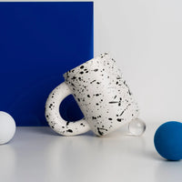 Solid Colour Ceramic Mug with Spoon