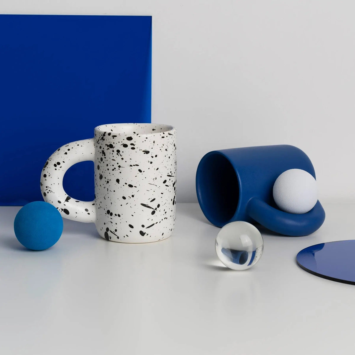 Solid Colour Ceramic Mug with Spoon