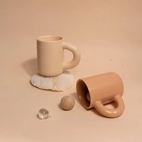 Solid Colour Ceramic Mug with Spoon