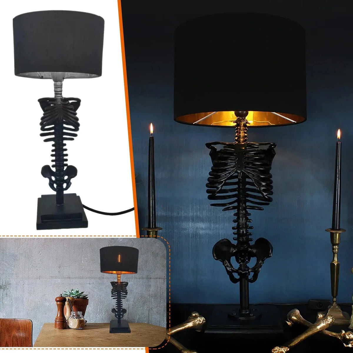 Gothic Skull Table Lamp