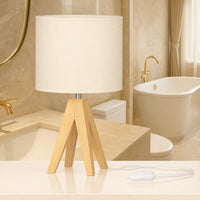 Solara Wooden Tripod Table Lamp
