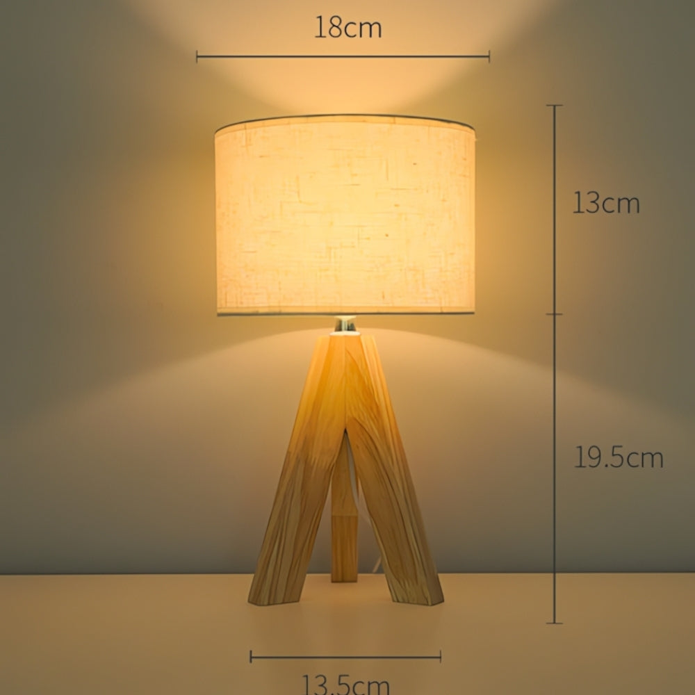 Solara Wooden Tripod Table Lamp