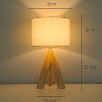 Solara Wooden Tripod Table Lamp