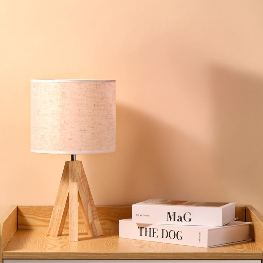 Solara Wooden Tripod Table Lamp