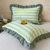 Ruffle Edge Striped Pillowcases