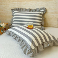 Ruffle Edge Striped Pillowcases