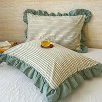 Ruffle Edge Striped Pillowcases