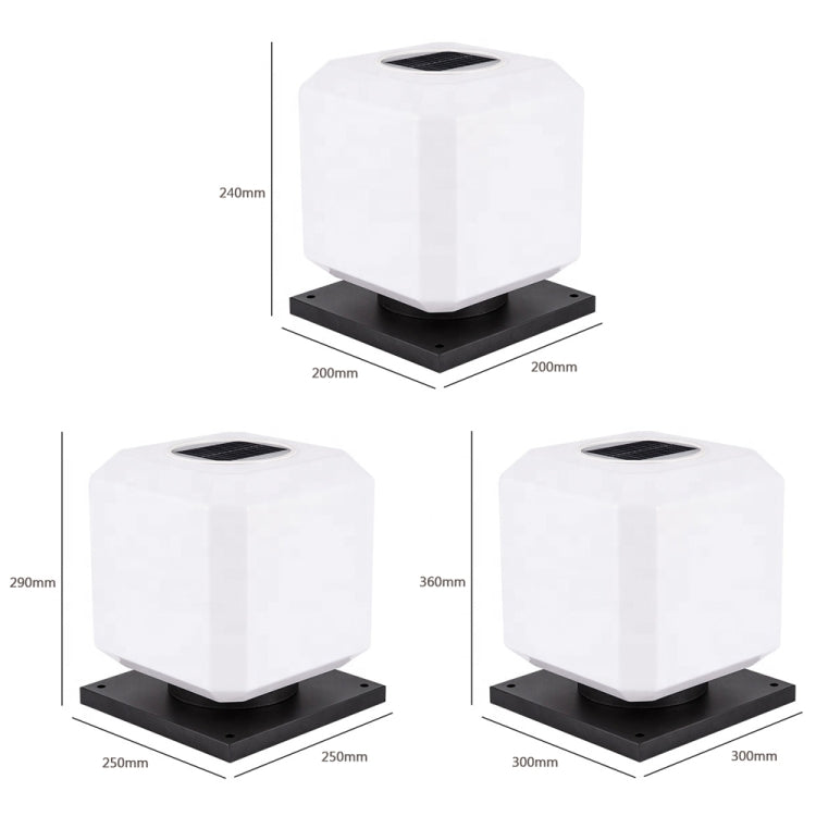 Solar Square Garden Post Light 20cm