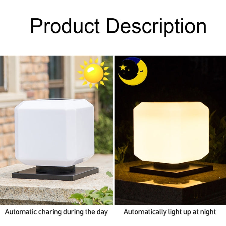 Solar Square Garden Post Light 20cm