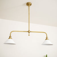Halvex Aged Brass Two-Arm Pendant Light