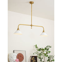 Halvex Aged Brass Two-Arm Pendant Light