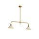 Halvex Aged Brass Two-Arm Pendant Light