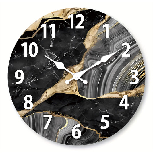Marble-Face Wooden Wall Clock