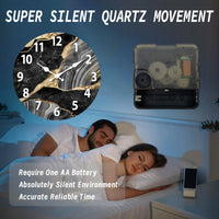 Marble-Face Wooden Wall Clock