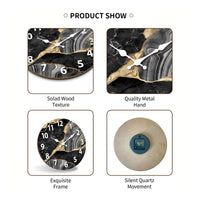 Marble-Face Wooden Wall Clock