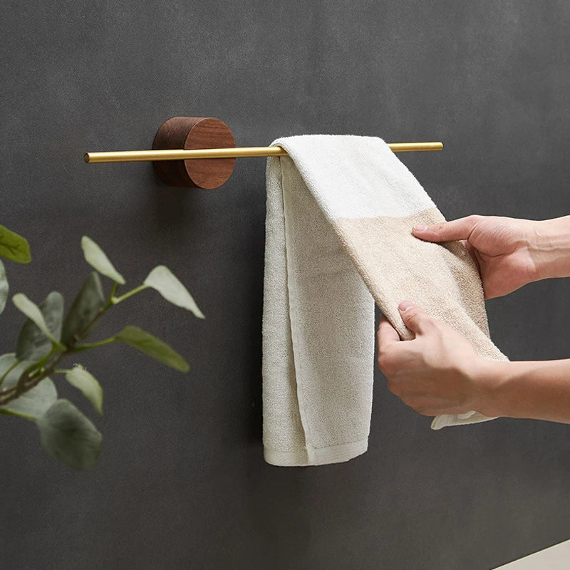 Wood and Steel Towel Rail