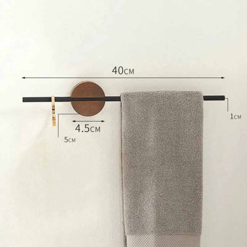 Wood and Steel Towel Rail