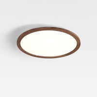 Ivero Ultra-Slim Ceiling Light lit and viewed at an angle against a pale ceiling