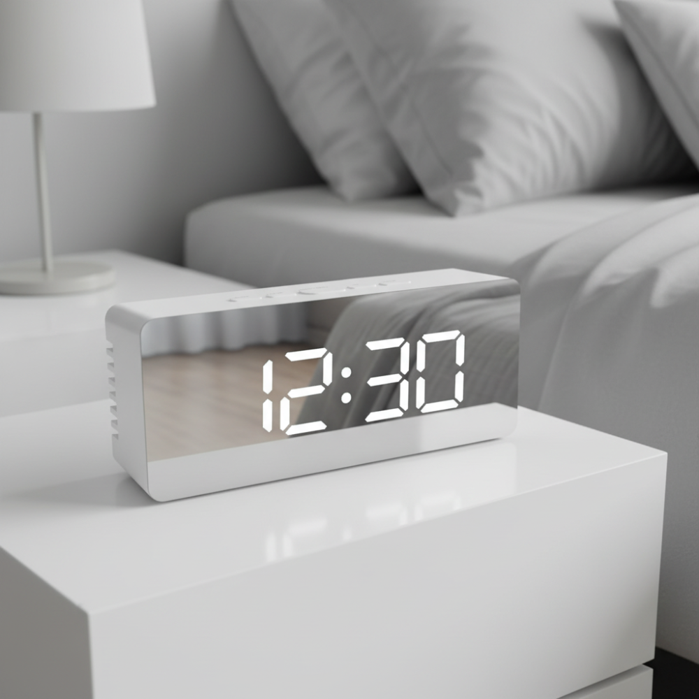 Mirror Face LED Alarm Clock 14cm